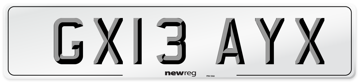GX13 AYX Number Plate from New Reg